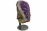 Amethyst Geode Section With Metal Stand - Uruguay #152189-2